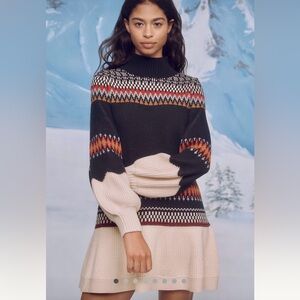 Anthropologie Bubble Sleeve Turtleneck Sweater Dress NWT